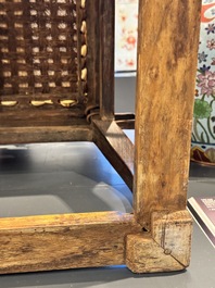 A rare and exceptional Chinese huanghuali sedan chair, Jianyu 肩輿, signed Zhang Dai 張岱, 17th C.