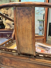 A rare and exceptional Chinese huanghuali sedan chair, Jianyu 肩輿, signed Zhang Dai 張岱, 17th C.