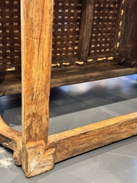 A rare and exceptional Chinese huanghuali sedan chair, Jianyu 肩輿, signed Zhang Dai 張岱, 17th C.