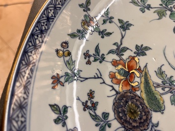 A Chinese doucai dish with floral design, Yongzheng