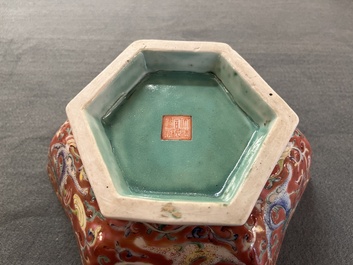 Two Chinese famille rose 'dragon' bowls, Tongzhi mark and of the period