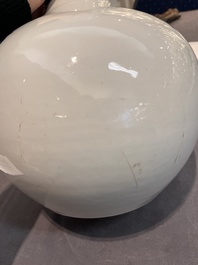 A Chinese blue and white 'tianqiuping' 'peony' vase, Qianlong mark, Republic