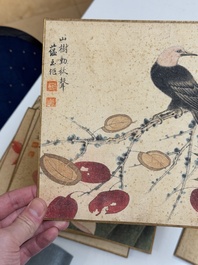 Zhao Yunyu 趙蘊玉 (1916-2003): 'Eight paintings about birds and flowers', ink and colour on silk
