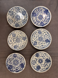 An impressive collection of 50 Chinese Dehua blue and white wares, 19th C.