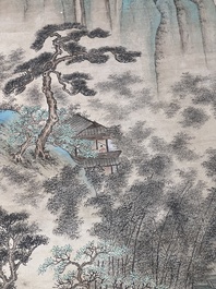 Follower of Wang Hui 王翚 (1632-1717): 'Landscape', ink and colour on paper, dated 1713
