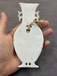 A pair of Chinese famille rose wall vases and a 'gu' vase, 19/20th C.