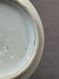 A pair of Chinese famille rose wall vases and a 'gu' vase, 19/20th C.