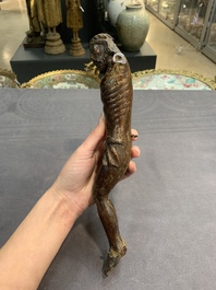 Two carved wooden Corpi Christi and a figure of a monk, Spain and Goa, 16th C.