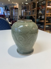 Seven Chinese Longquan celadon wares, Yuan/Ming