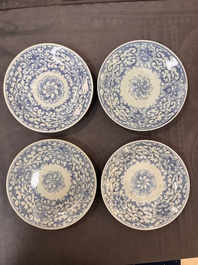 An impressive collection of 50 Chinese Dehua blue and white wares, 19th C.