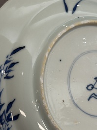 A Chinese blue and white 'Master of the Rocks' plate, Kangxi