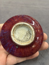 A Chinese jun-glazed bowl and a copper-red-glazed brush washer, 18/20th C.