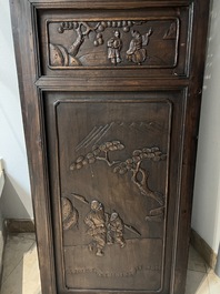 Four Chinese carved and openworked wooden doors, early 20th C.