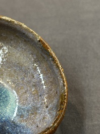 A Chinese jun-glazed bowl and a copper-red-glazed brush washer, 18/20th C.