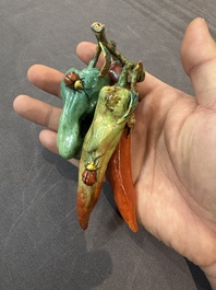 Two Chinese famille rose miniature models, 18/19th C.