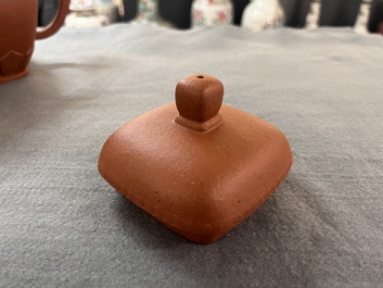 Two Chinese Yixing stoneware teapots, seal marks, 19th C.