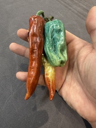 Two Chinese famille rose miniature models, 18/19th C.