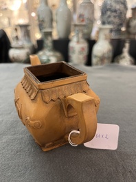 Two Chinese Yixing stoneware teapots, seal marks, 19th C.