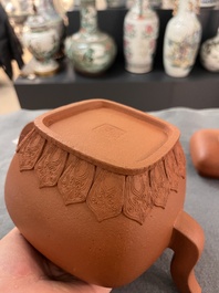 Two Chinese Yixing stoneware teapots, seal marks, 19th C.