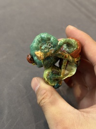 Two Chinese famille rose miniature models, 18/19th C.