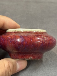 A Chinese jun-glazed bowl and a copper-red-glazed brush washer, 18/20th C.