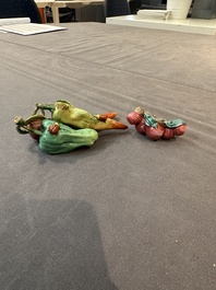 Two Chinese famille rose miniature models, 18/19th C.