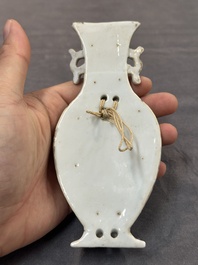 A pair of Chinese famille rose wall vases and a 'gu' vase, 19/20th C.