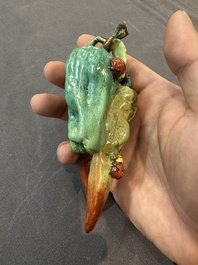 Two Chinese famille rose miniature models, 18/19th C.