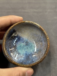 A Chinese jun-glazed bowl and a copper-red-glazed brush washer, 18/20th C.