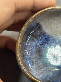 A Chinese jun-glazed bowl and a copper-red-glazed brush washer, 18/20th C.