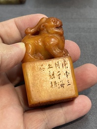 Seven Chinese jade and rock crystal carvings, 19/20th C.