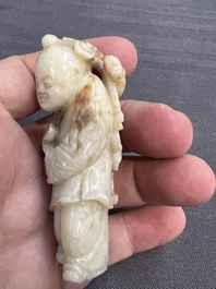 Nine Chinese jade carvings of figures, 19/20th C.