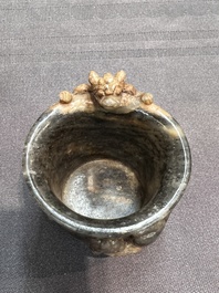 Seven Chinese jade and rock crystal carvings, 19/20th C.
