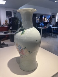 A Chinese famille rose vase, a jardini&egrave;re and a dish, Qianlong and Guangxu marks, 20th C.