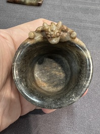 Seven Chinese jade and rock crystal carvings, 19/20th C.
