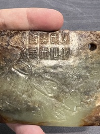 Seven Chinese jade and rock crystal carvings, 19/20th C.