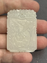Seven Chinese jade and rock crystal carvings, 19/20th C.