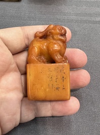 Seven Chinese jade and rock crystal carvings, 19/20th C.