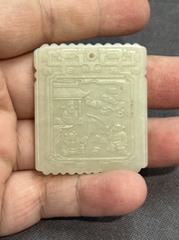 Seven Chinese jade and rock crystal carvings, 19/20th C.