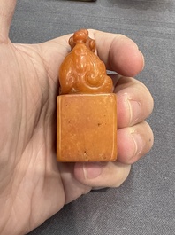 Seven Chinese jade and rock crystal carvings, 19/20th C.