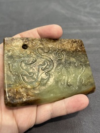 Seven Chinese jade and rock crystal carvings, 19/20th C.