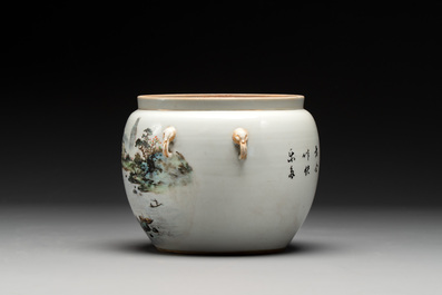 Five Chinese qianjiang cai wares , signed Wang Shaowei 王少維, Cheng Xingsheng 程興盛, Wang Xiaoting 汪小亭, 19/20th C.