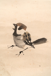 In the manner of Qi Gong 啟功 (1912-2005) and Lu Bi 律碧 'Calligraphy' and 'Bamboo', ink on paper