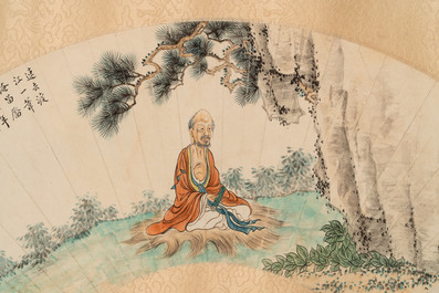Feng Chaoran 馮超然 (1882-1954) and Wang Xuetao 王雪濤 (1903-1982): 'Two fans', ink and colour on paper