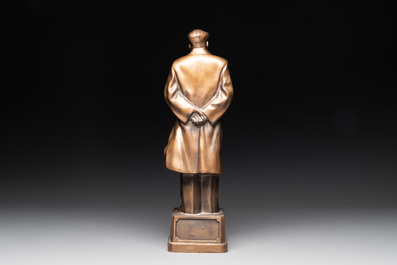 A large Chinese bronze standing figure of Mao Zedong, Yunnan, dated August 1, 1969