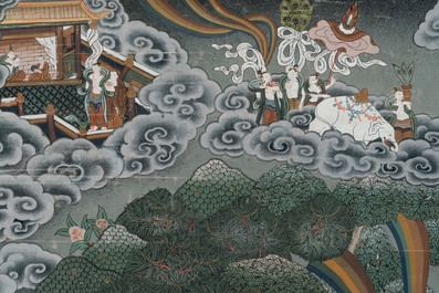 A Tibetan thangka depicting White Tara, 18/19th C.