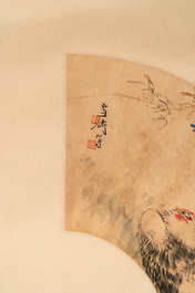 Feng Chaoran 馮超然 (1882-1954) and Wang Xuetao 王雪濤 (1903-1982): 'Two fans', ink and colour on paper