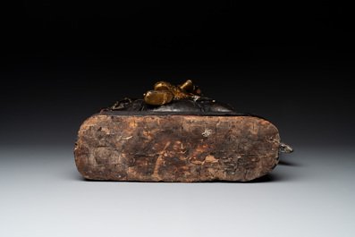 A Burmese gilt-lacquered Nat horse rider, 19/20th C.