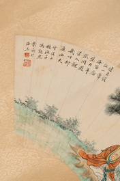 Feng Chaoran 馮超然 (1882-1954) and Wang Xuetao 王雪濤 (1903-1982): 'Two fans', ink and colour on paper