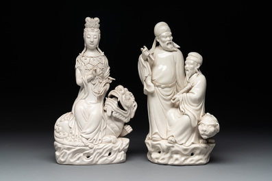 Five Chinese Dehua blanc de Chine groups, 20th C.